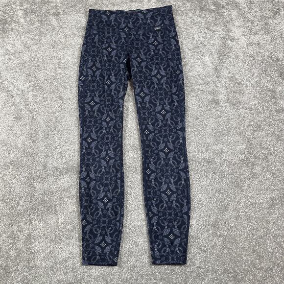 Patagonia Leggings Womens XXS Capilene Midweight Base Layer Graphic Print Blue - Picture 1 of 8